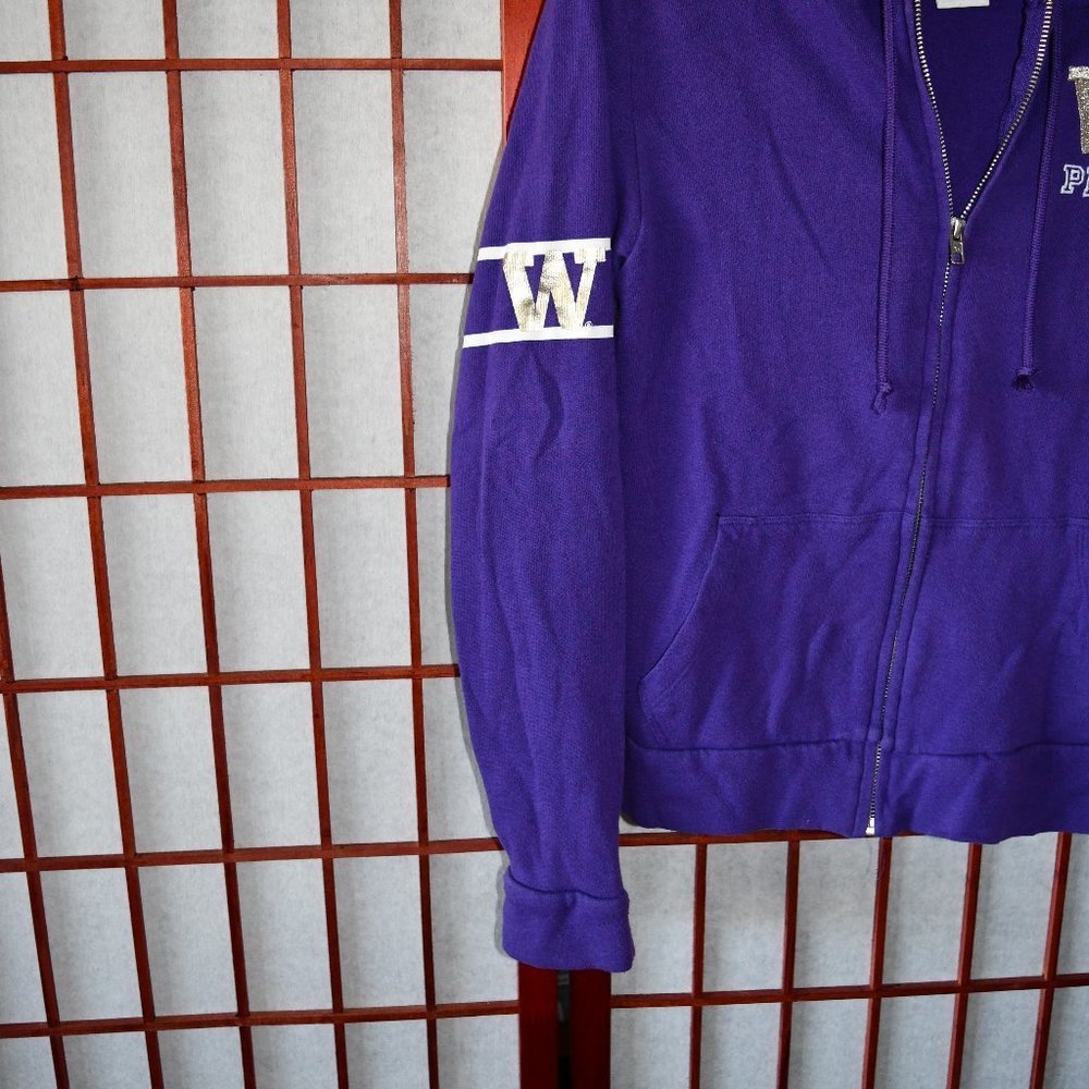 PINK Victoria's Secret Bling University Of Washington Full Zip Hoody - Picture 10 of 11